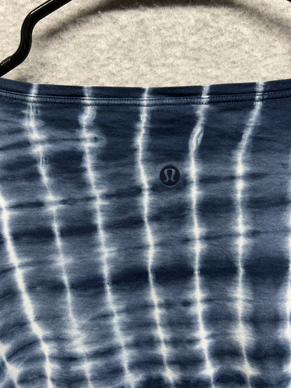 Lululemon Back In Action Long Sleeve Shirt Size 12 Shibori Square Ocean Air True Navy