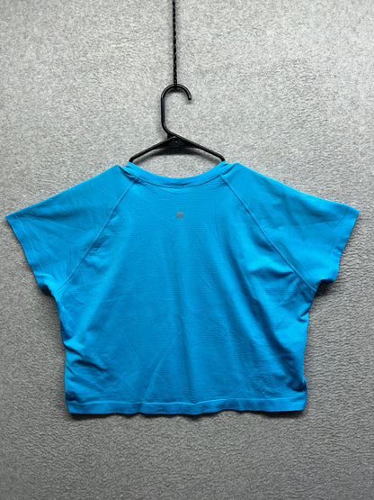 Lululemon Swiftly Tech Cropped Short-Sleeve Shirt 2.0 Size 16 Blue
