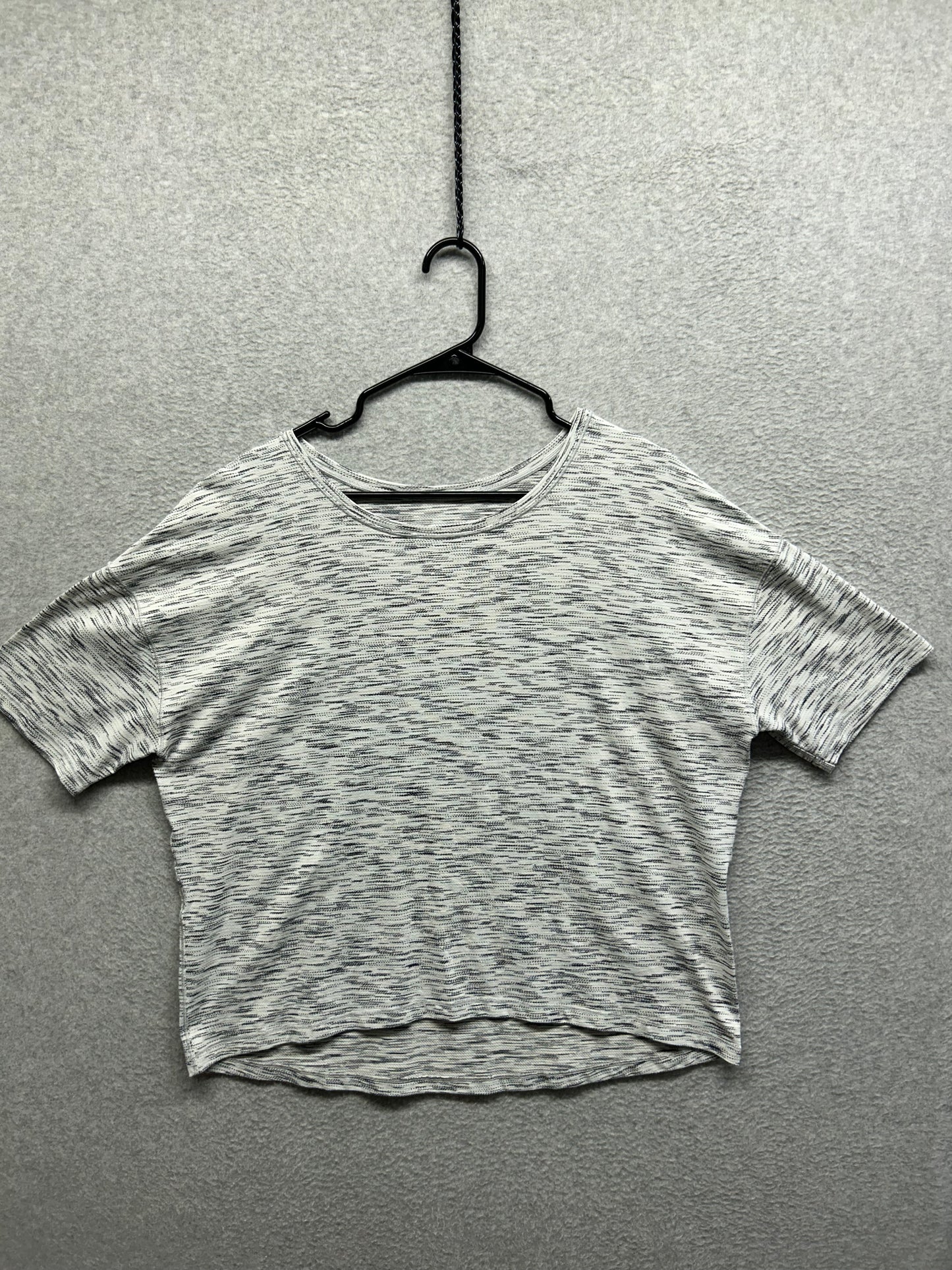 Lululemon Run It Out Tee Size 12 Tiger Space Dye Black White