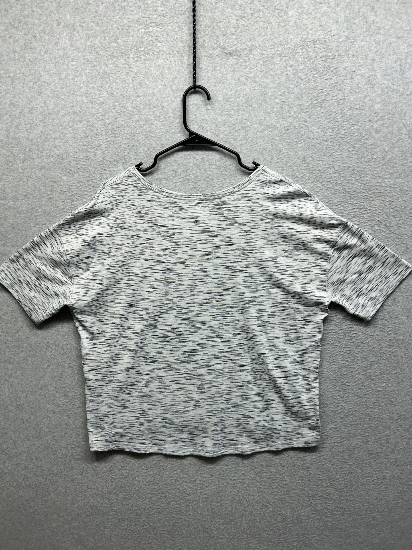 Lululemon Run It Out Tee Size 12 Tiger Space Dye Black White