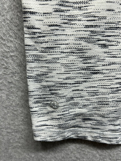 Lululemon Run It Out Tee Size 12 Tiger Space Dye Black White