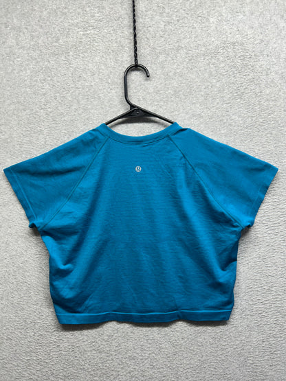 Lululemon Swiftly Tech Cropped Short-Sleeve Shirt 2.0 Size 14 Blue