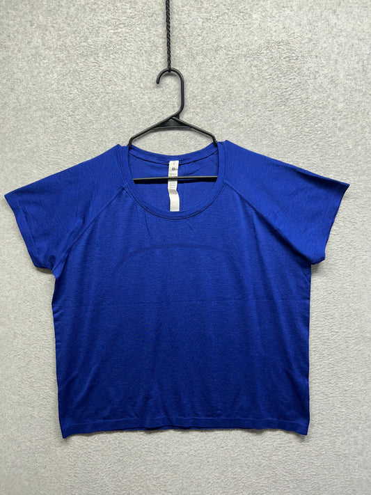 Lululemon Swiftly Tech Short-Sleeve Shirt 2.0 Hip Length Size 20 Cerulean Blue