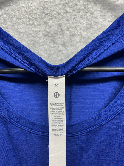 Lululemon Swiftly Tech Short-Sleeve Shirt 2.0 Hip Length Size 20 Cerulean Blue