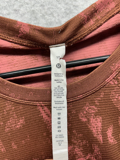 Lululemon Swiftly Tech Long Sleeve Shirt 2.0 Race Length Size 10 Shadow Bloom Roasted Brown | Brier Rose