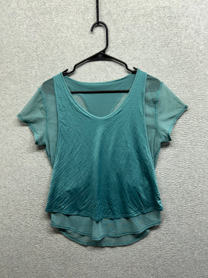 Lululemon Set The Course Short Sleeve Size 6 Pacific Breeze