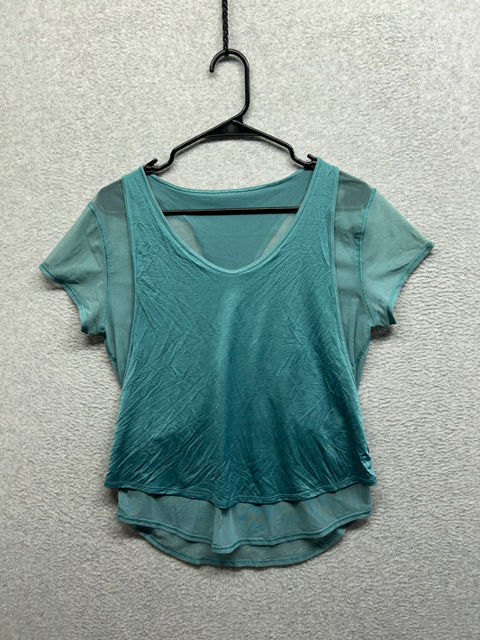 Lululemon Set The Course Short Sleeve Size 6 Pacific Breeze