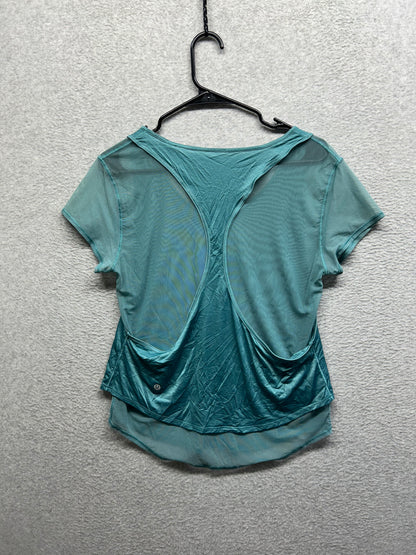 Lululemon Set The Course Short Sleeve Size 6 Pacific Breeze