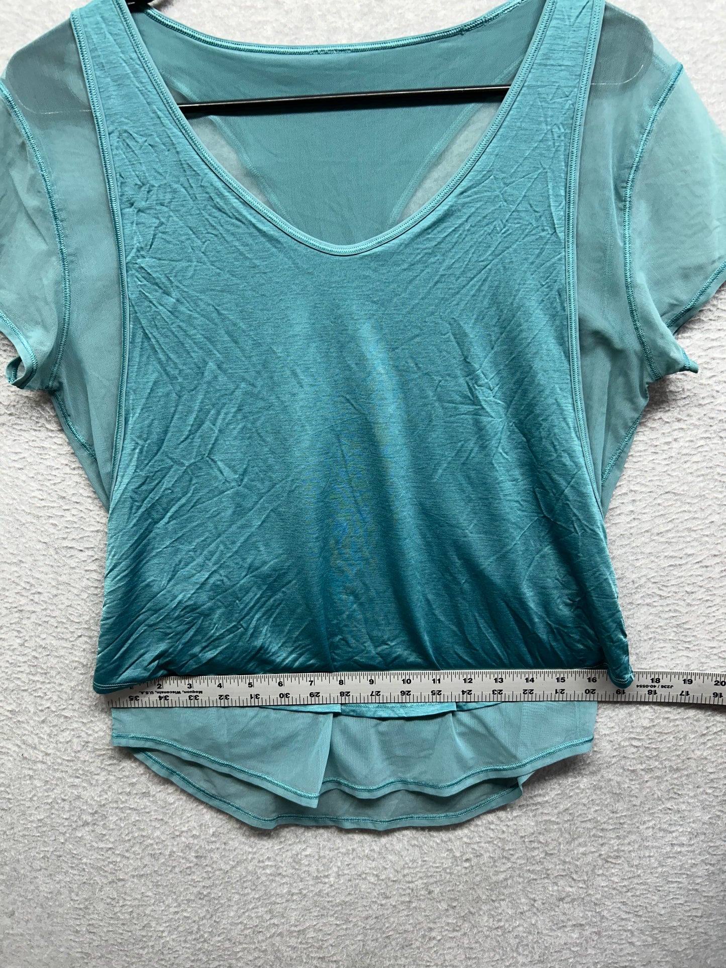 Lululemon Set The Course Short Sleeve Size 6 Pacific Breeze