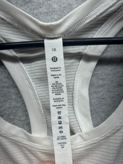 Lululemon Swiftly Tech Racerback Tank Top 2.0 Race Length Size 10 White