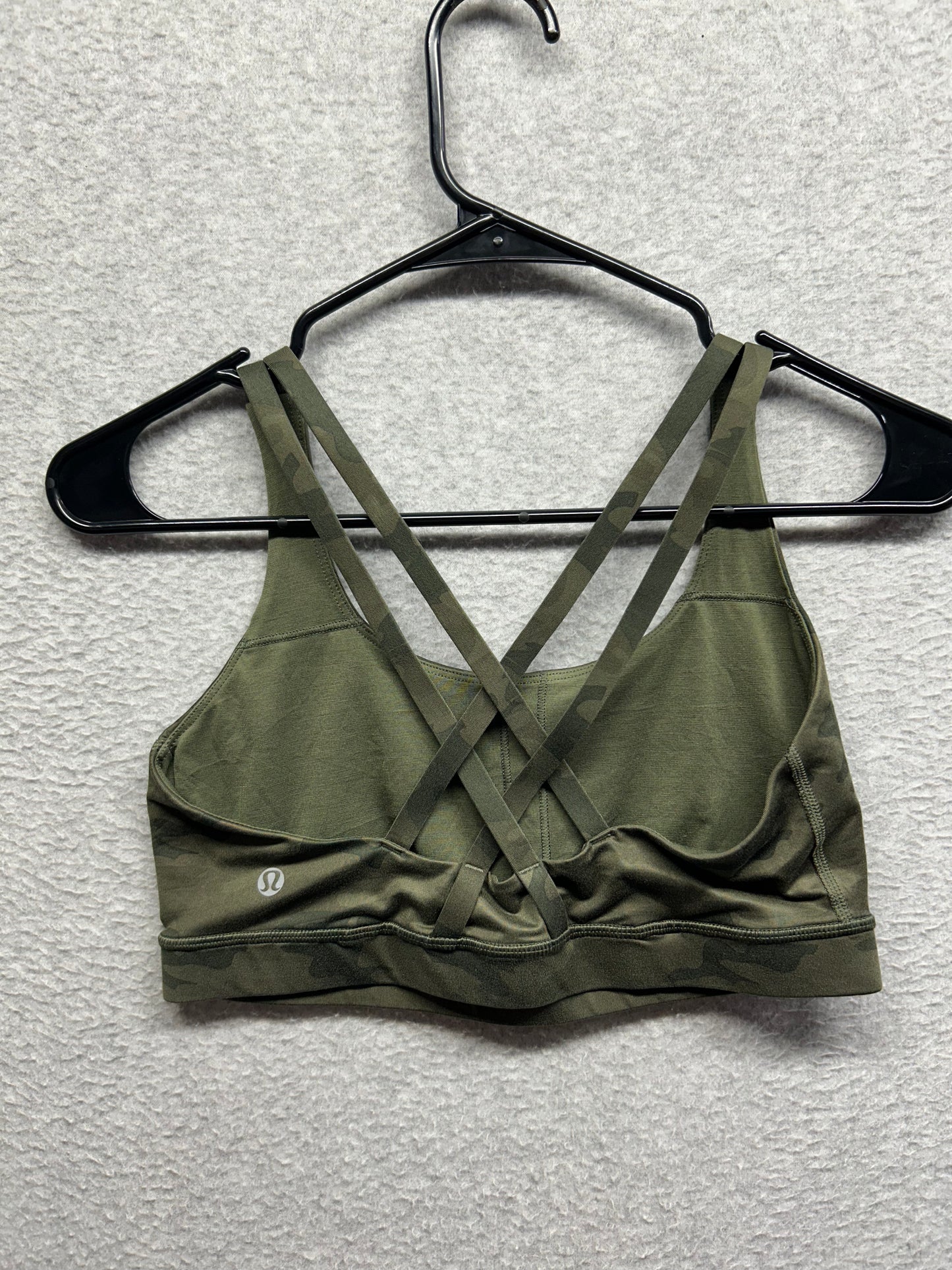 Lululemon Energy Bra Size 8 Savasana Camo 20cm Fatigue Green