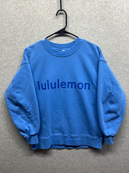 FLAWED Lululemon Perfectly Oversized Crew Graphic Size 2 Blue Nile