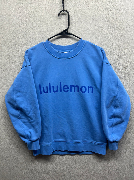 FLAWED Lululemon Perfectly Oversized Crew Graphic Size 2 Blue Nile