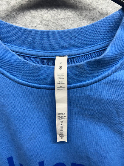 FLAWED Lululemon Perfectly Oversized Crew Graphic Size 2 Blue Nile