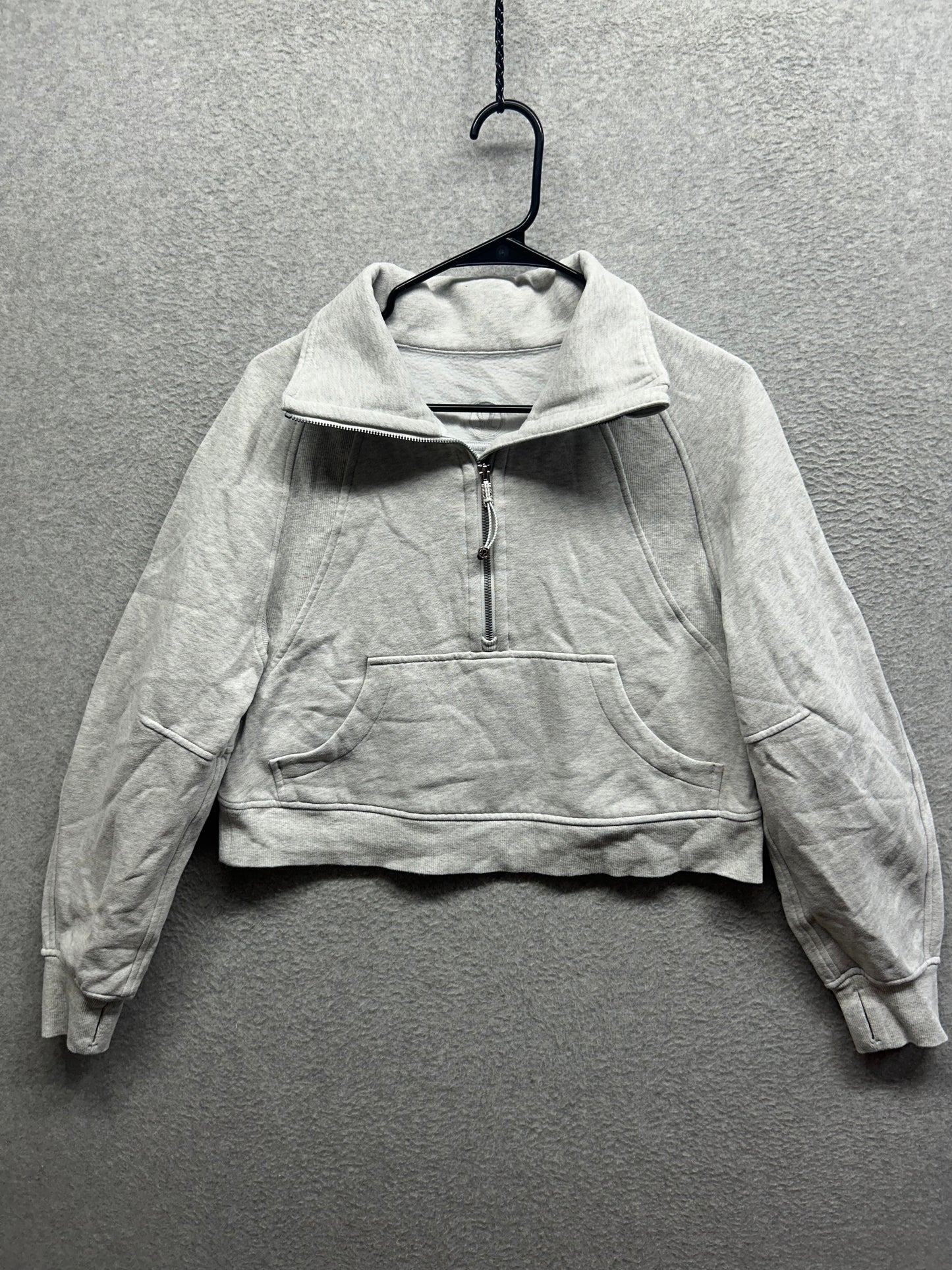 FLAWED Lululemon Scuba Oversized Funnel Neck Half Zip Size XS/S Heathered Core Ultra Light Grey