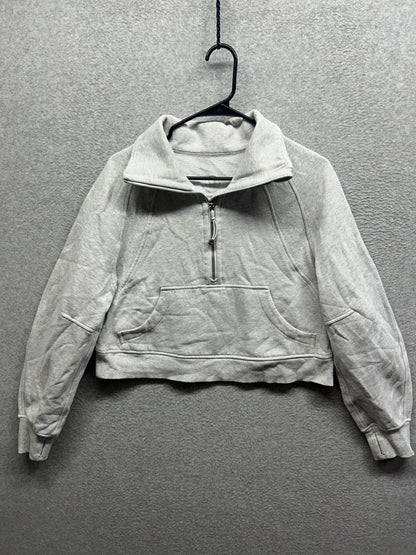 FLAWED Lululemon Scuba Oversized Funnel Neck Half Zip Size XS/S Heathered Core Ultra Light Grey