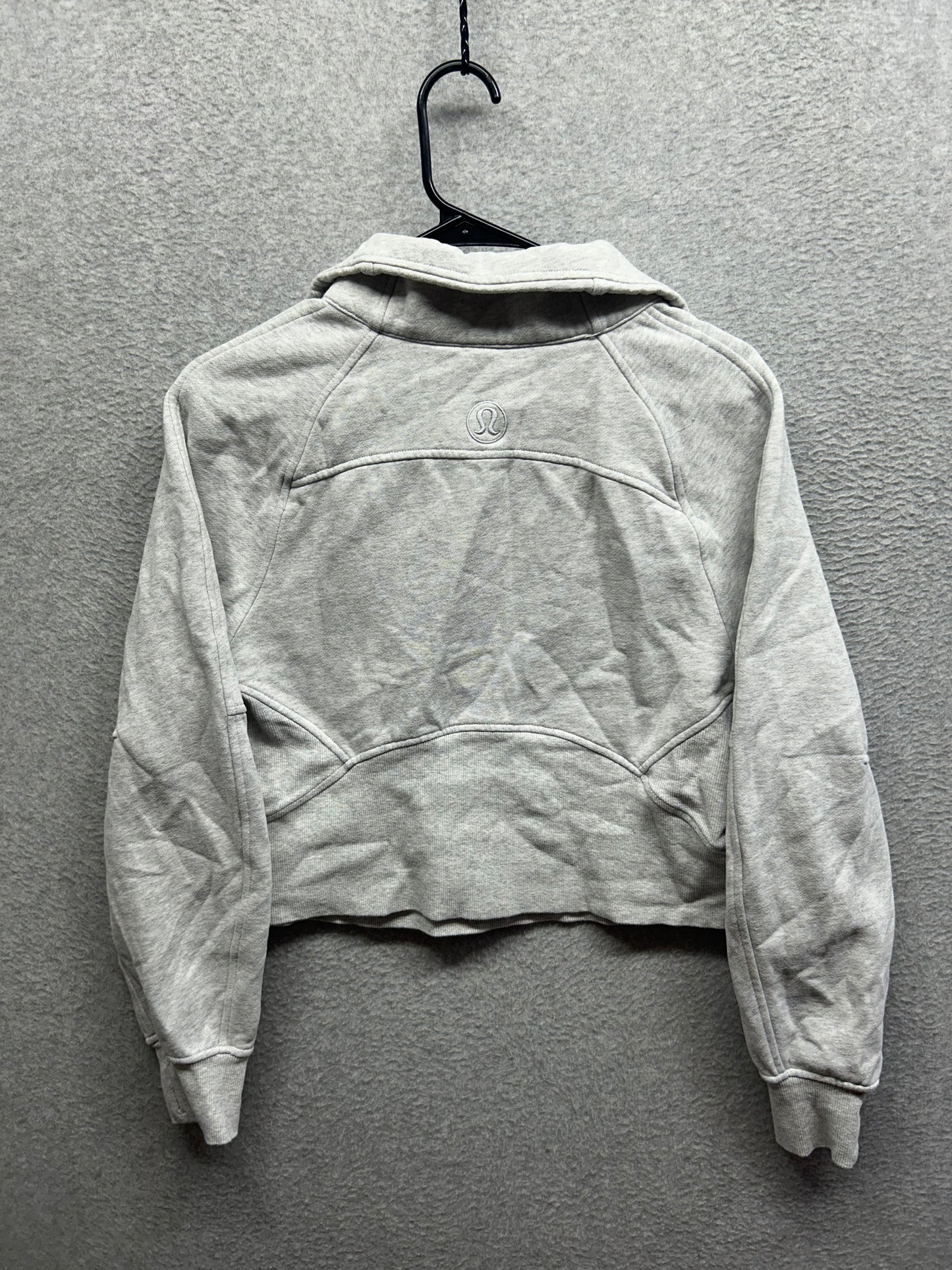 FLAWED Lululemon Scuba Oversized Funnel Neck Half Zip Size XS/S Heathered Core Ultra Light Grey