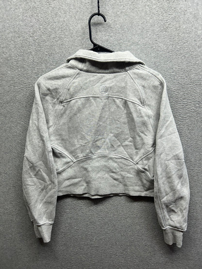 FLAWED Lululemon Scuba Oversized Funnel Neck Half Zip Size XS/S Heathered Core Ultra Light Grey