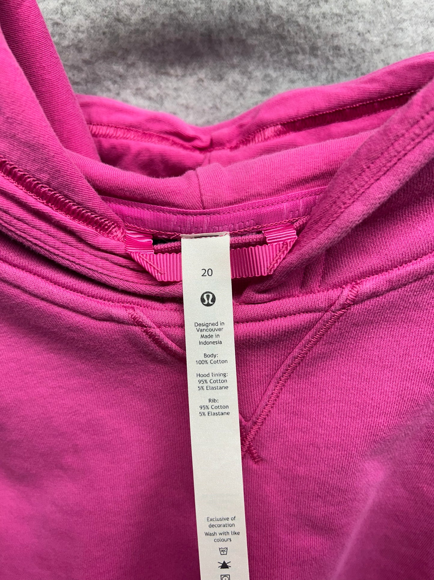 FLAWED Lululemon All Yours Cropped Hoodie Size 20 Sonic Pink