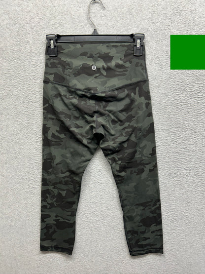 Lululemon Align Crop 21" Size 6 Incognito Camo Multi Gator Green