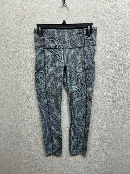Lululemon Fast and Free High Rise Crop 23" Size 6 Dimensional Icing Blue Multi