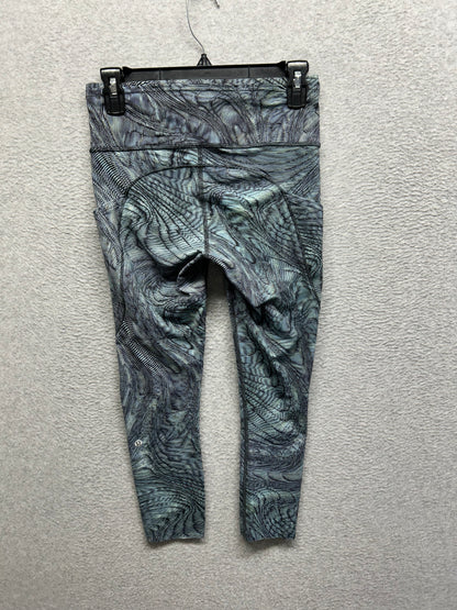 Lululemon Fast and Free High Rise Crop 23" Size 6 Dimensional Icing Blue Multi