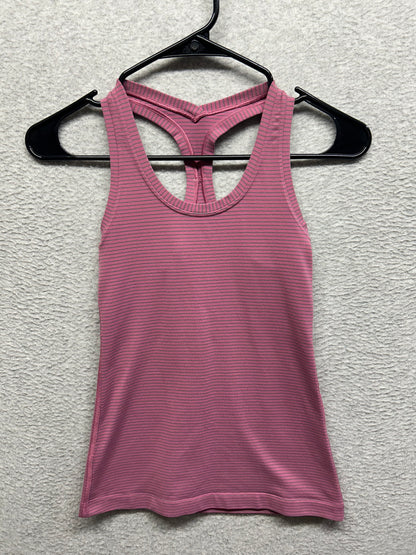 Lululemon Cool Racerback Hype Stripe Size 2 Moss Rose