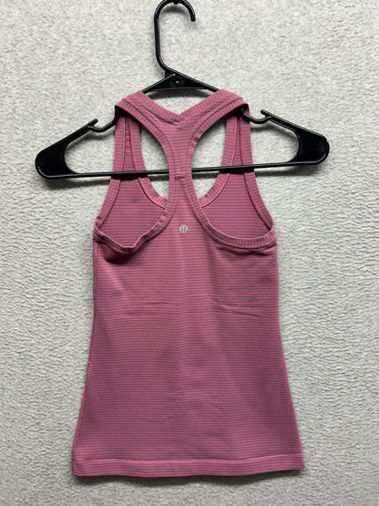 Lululemon Cool Racerback Hype Stripe Size 2 Moss Rose