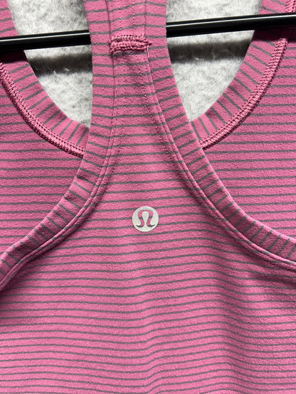 Lululemon Cool Racerback Hype Stripe Size 2 Moss Rose