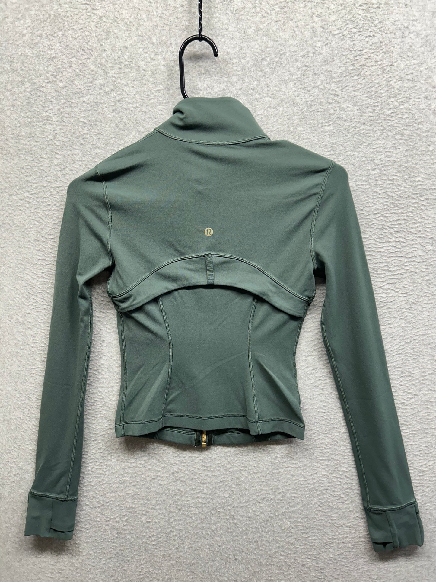 Lululemon Define Cropped Jacket Nulu Size 2 (Square) Dark Forest / Gold