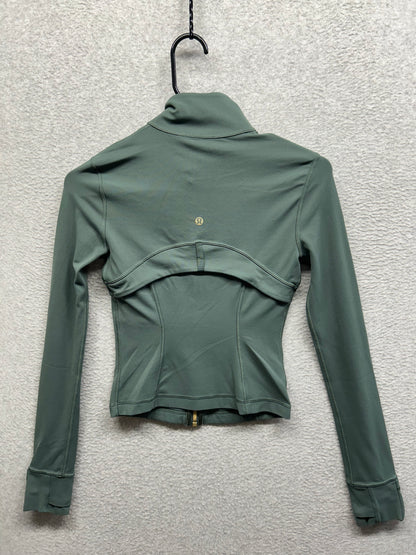Lululemon Define Cropped Jacket Nulu Size 2 (Square) Dark Forest / Gold