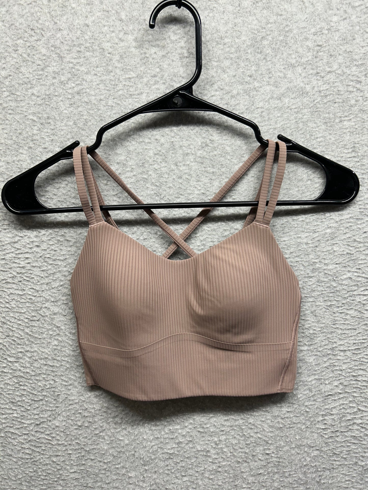 Lululemon Like a Cloud Ribbed Longline Bra Size 4 Ashen Rose