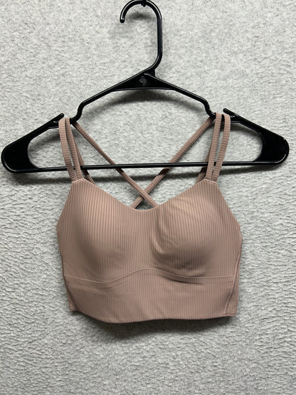 Lululemon Like a Cloud Ribbed Longline Bra Size 4 Ashen Rose