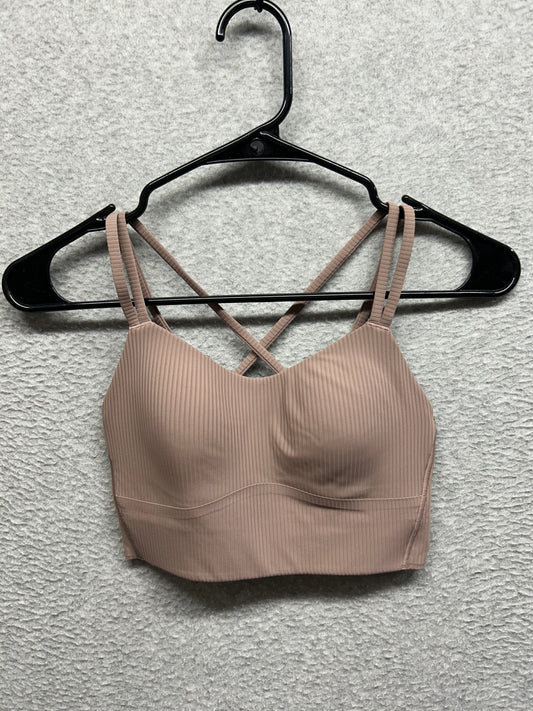 Lululemon Like a Cloud Ribbed Longline Bra Size 4 Ashen Rose