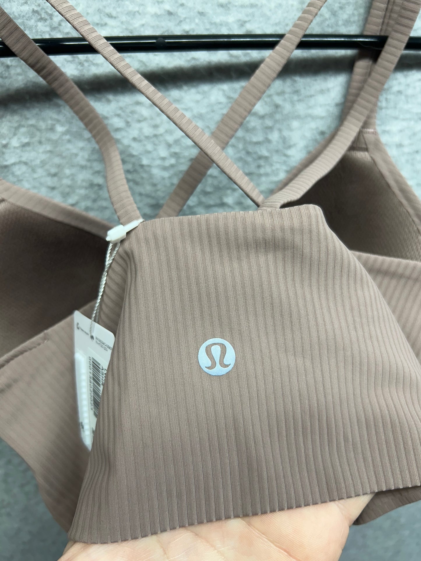 Lululemon Like a Cloud Ribbed Longline Bra Size 4 Ashen Rose