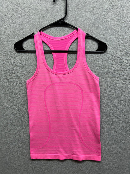 Lululemon Run: Swiftly Tech Racerback Stripe Size 4 Heathered Zing Pink Light