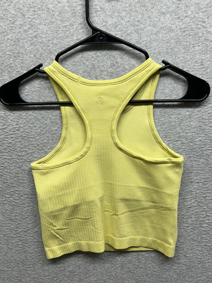 Lululemon Ebb To Street Racerback Crop Tank Top Size 4 Yellow Serpentine