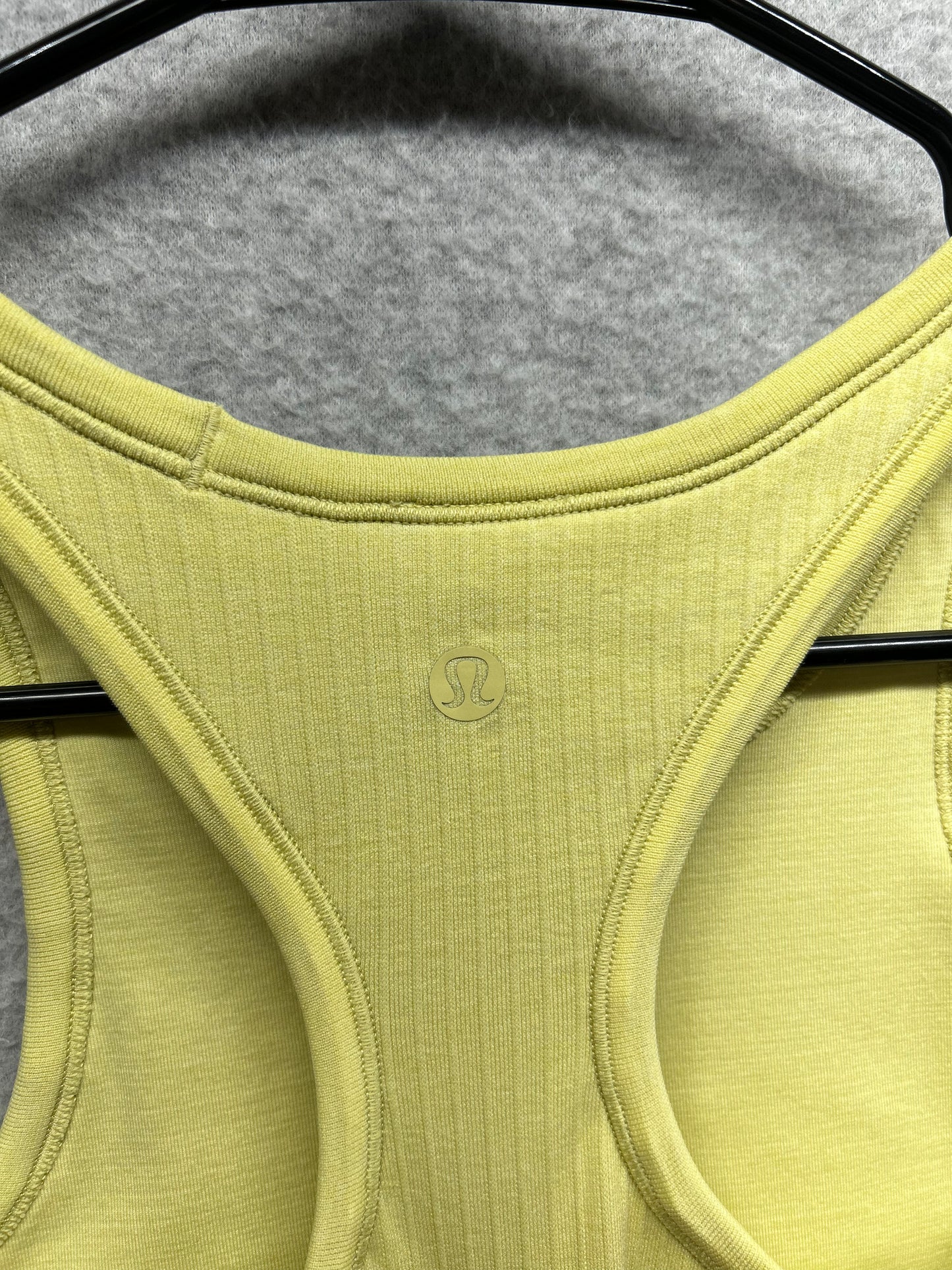 Lululemon Ebb To Street Racerback Crop Tank Top Size 4 Yellow Serpentine