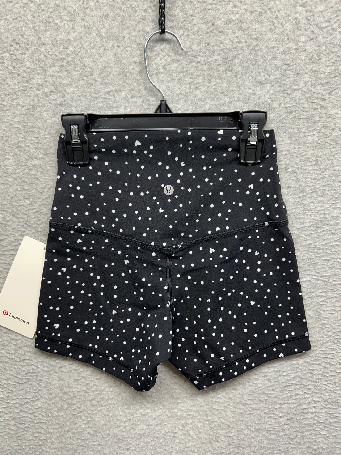 Lululemon Align No Line HR Shorts 4" Size 4 Heart Scatter Dot Black Valentine