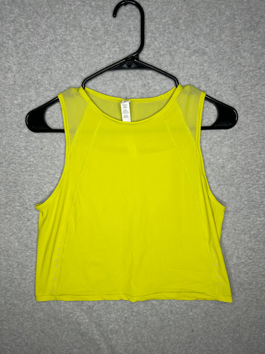 Lululemon Sculpt Tank Top Cropped Size 4 Yellow Serpentine