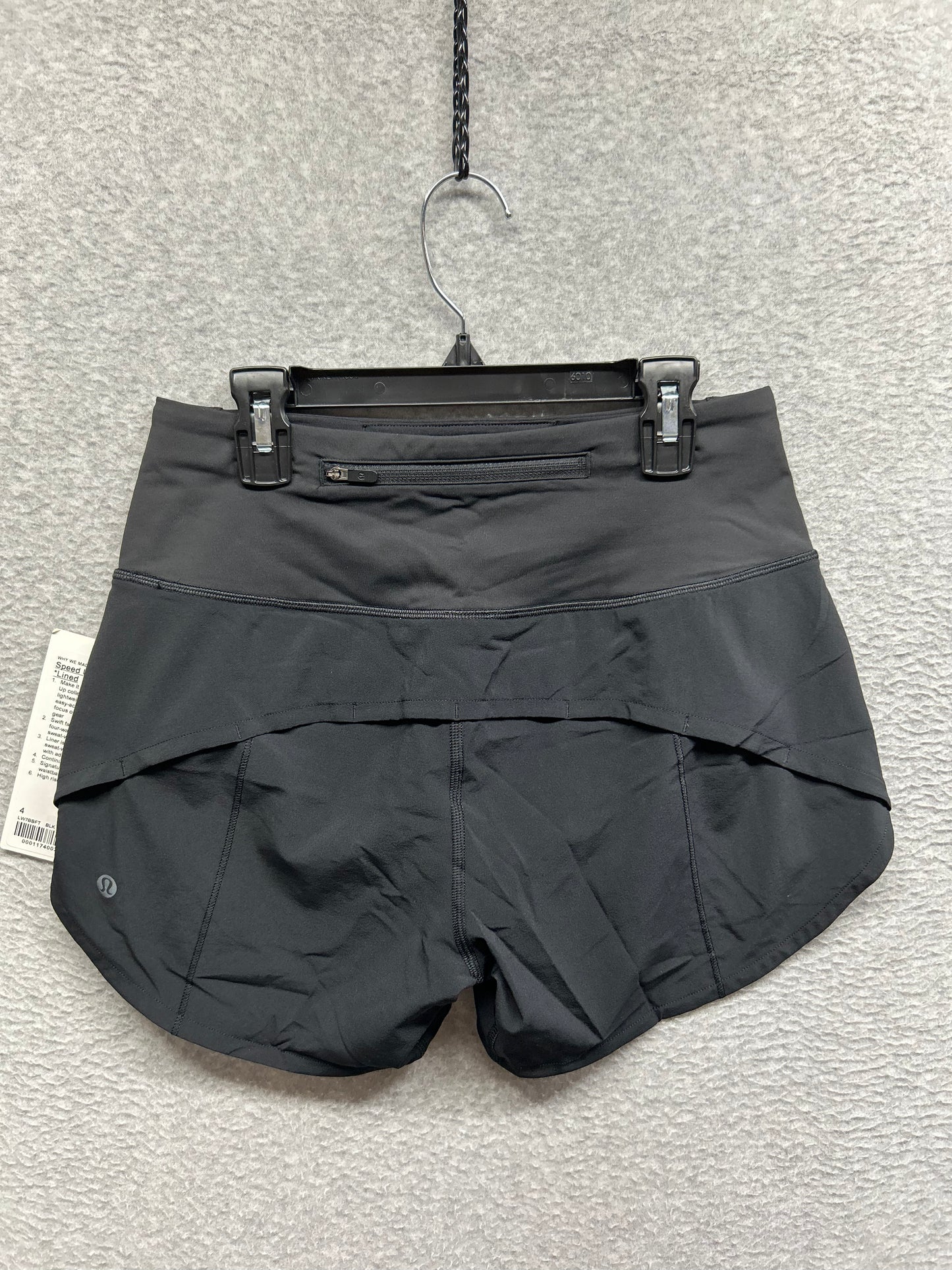 Lululemon Speed Up Short Long High-Rise 4" Size 4 Black