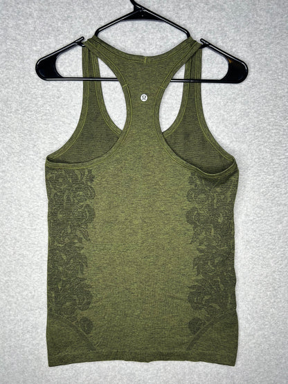 Lululemon Swiftly Tech Racerback Size 8 Black / Brave Olive