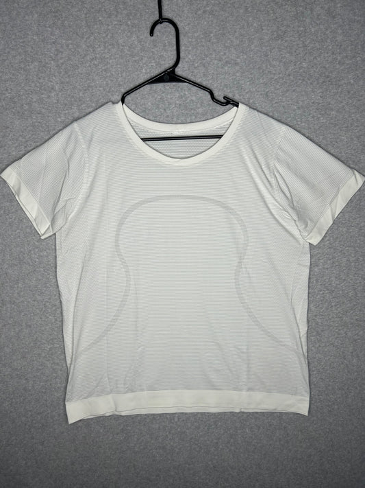 Lululemon Swiftly Tech Short Sleeve Scoop Size 12 Heathered White