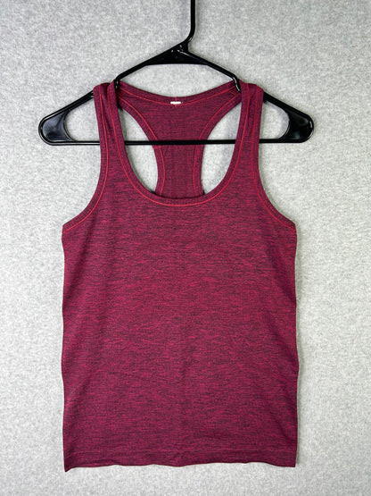Lululemon Swiftly Tech Racerback Size 6 Black / True Red Heathered