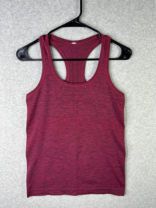 Lululemon Swiftly Tech Racerback Size 6 Black / True Red Heathered