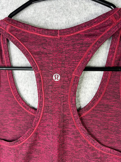 Lululemon Swiftly Tech Racerback Size 6 Black / True Red Heathered
