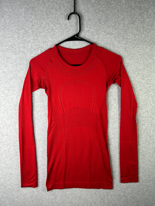 Lululemon Swiftly Tech Long Sleeve Crew Size 2 Red