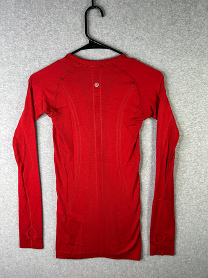 Lululemon Swiftly Tech Long Sleeve Crew Size 2 Red