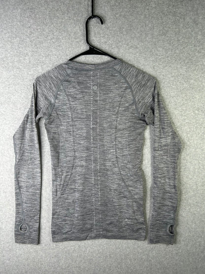 Lululemon Swiftly Tech Long Sleeve Crew Size 4 Heathered Slate