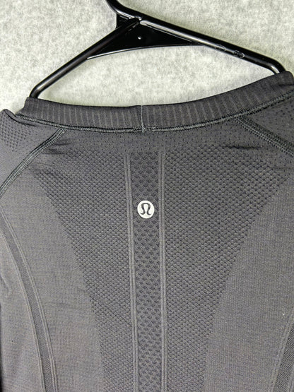 Lululemon Swiftly Tech Long Sleeve Crew Size 10 White / Black Gradient